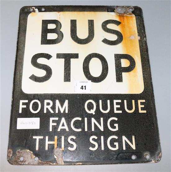 Bus stop sign